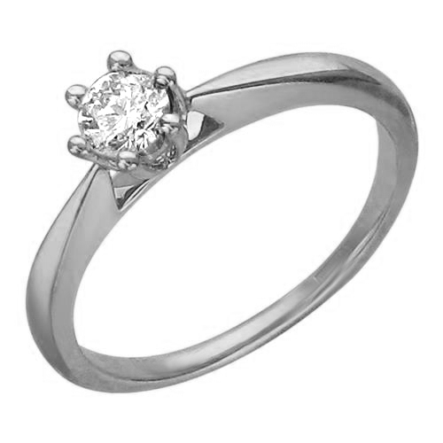 Женское кольцо из белого золота 950 пробы с бриллиантом