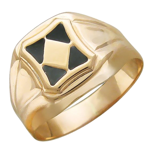 Мужское кольцо из золота с эмалью