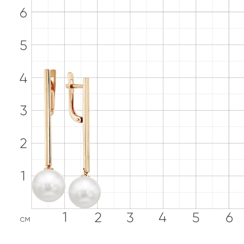 Серьги из красного золота 585 пробы с жемчугом
