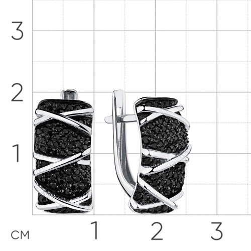 Серьги из белого золота 585 пробы со шпинелью
