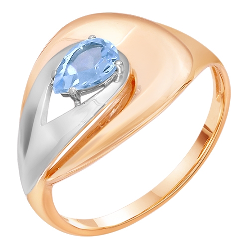 Женское кольцо из красного золота 585 пробы c аметистом