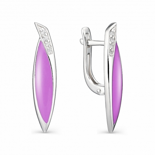 Ювелирная фабрика «Алькор» Серьги из серебра с эмалью