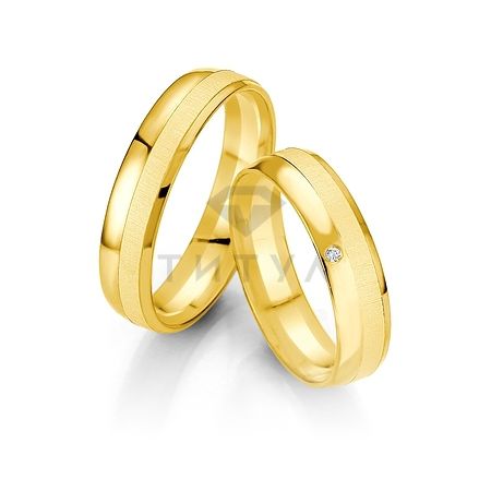 Ювелирная компания «ТИТУЛ» Золотые парные обручальные кольца (ширина 5 мм.) (цена за пару)
