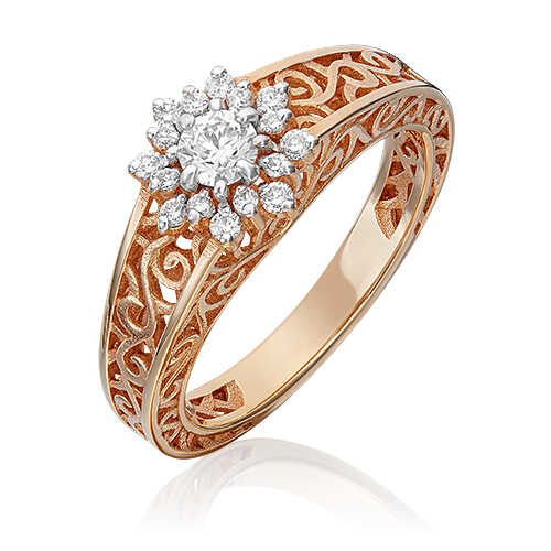 Ювелирный завод «Платина» Золотое кольцо с бриллиантами