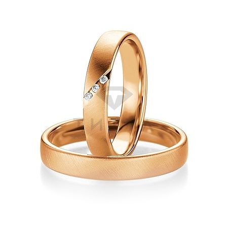 Т-27308 золотые парные обручальные кольца (ширина 4 мм.) (цена за пару)