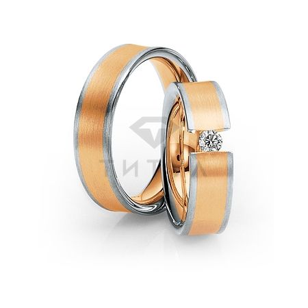 Т-28920 золотые парные обручальные кольца (ширина 6 мм.) (цена за пару)