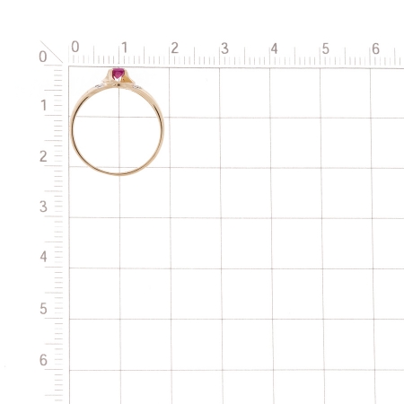 Т141017217 золотое кольцо с рубином и бриллиантом