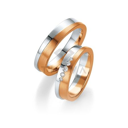 Т-28749 золотые парные обручальные кольца (ширина 5 мм.) (цена за пару)