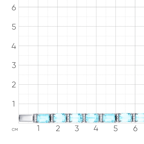 Браслет из белого золота 585 пробы с топазом и фианитами
