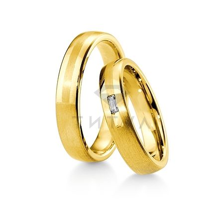Т-28696 золотые парные обручальные кольца (ширина 4 мм.) (цена за пару)