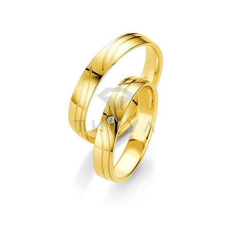 Т-26876 золотые парные обручальные кольца (ширина 4 мм.) (цена за пару)