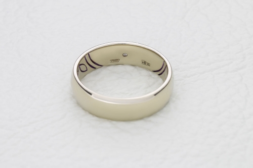 Ювелирный завод NEWGOLD Обручальное кольцо Адам и Ева из белого золота с бриллиантом