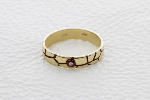 Ювелирный завод NEWGOLD Обручальное кольцо из желтого золота с бриллиантом