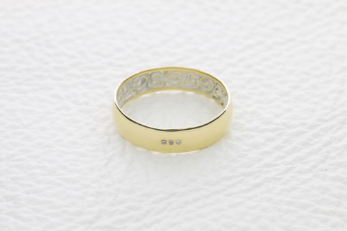 Ювелирный завод NEWGOLD Обручальное кольцо Адам и Ева из желтого золота с бриллиантом
