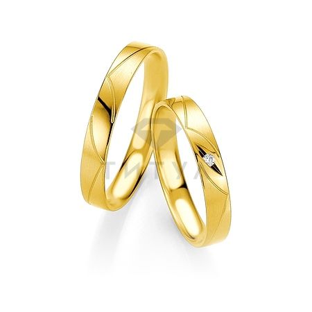 Т-27222 золотые парные обручальные кольца (ширина 3 мм.) (цена за пару)
