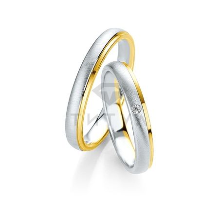 Т-27752 золотые парные обручальные кольца (ширина 3 мм.) (цена за пару)