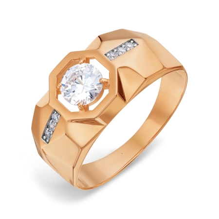 Т142048417 мужское золотое кольцо с фианитами