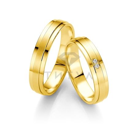 Т-27108 золотые парные обручальные кольца (ширина 4 мм.) (цена за пару)