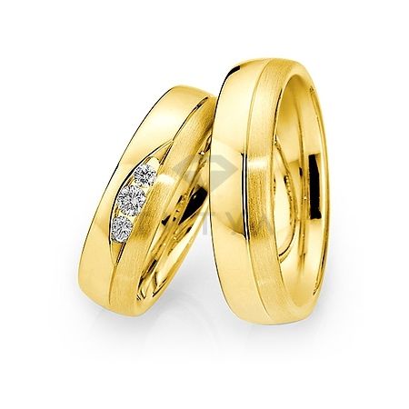 Т-28813 золотые парные обручальные кольца (ширина 6 мм.) (цена за пару)