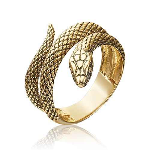 Кольцо «Змея» из лимонного золота