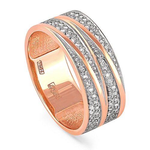 Ювелирный дом Kabarovsky Обручальное кольцо из красного золота 585 пробы с бриллиантами