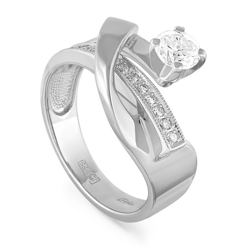 Помолвочное кольцо из белого золота 585 пробы с бриллиантами
