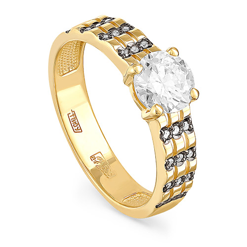 Ювелирный дом Kabarovsky Эксклюзивное кольцо из желтого/лимонного золота 585 пробы с бриллиантами