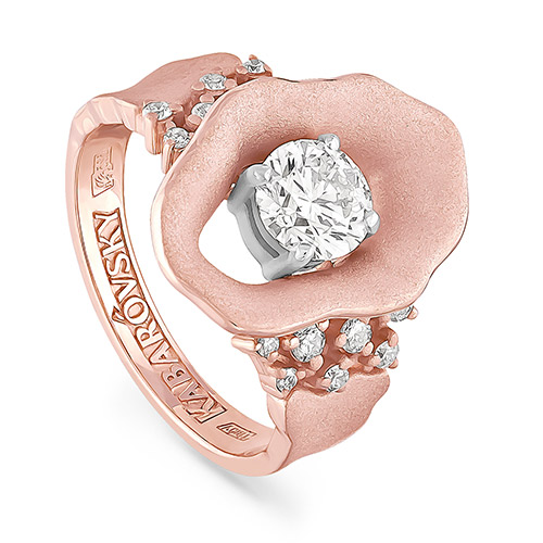 Ювелирный дом Kabarovsky Эксклюзивное кольцо из розового золота 585 пробы с бриллиантами