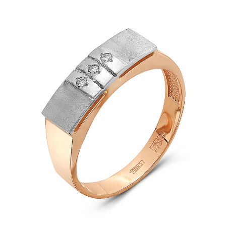 Т-35765 мужское золотое кольцо c бриллиантом