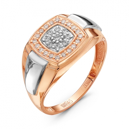 Т-35769 мужское золотое кольцо c бриллиантом
