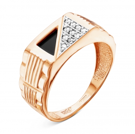 Т-35770 мужское золотое кольцо c бриллиантом