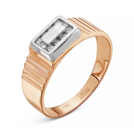 Т-35771 мужское золотое кольцо c бриллиантом