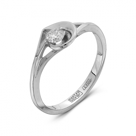 Ювелирная компания «ТИТУЛ» Женское кольцо из белого золота c бриллиантом