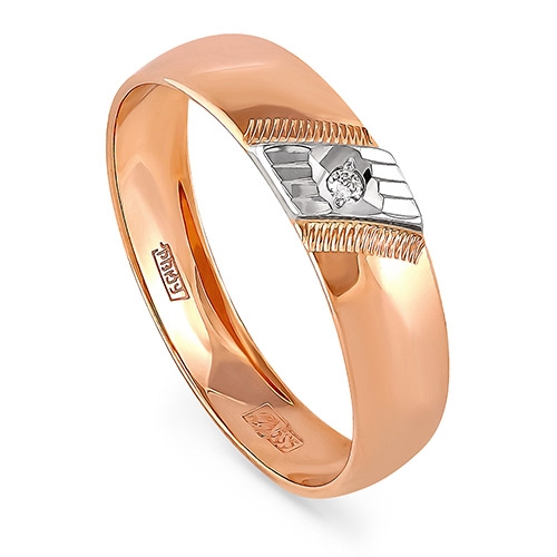 Ювелирный дом Kabarovsky Обручальное кольцо из красного золота 585 пробы с бриллиантом