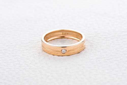 Ювелирный завод NEWGOLD Обручальное кольцо Just say yes! из красного золота с бриллиантом