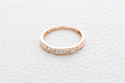 Ювелирный завод NEWGOLD Обручальное кольцо с 7 бриллиантами из красного золота