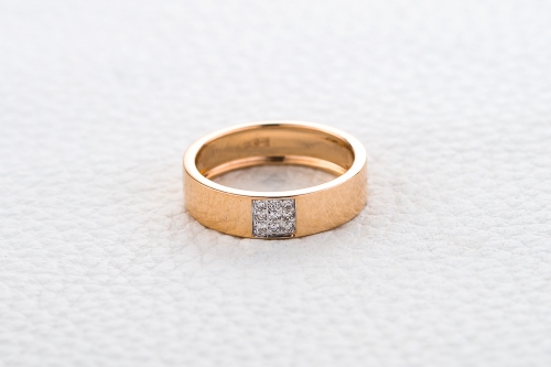 Ювелирный завод NEWGOLD Обручальное кольцо с 9 бриллиантами из красного золота