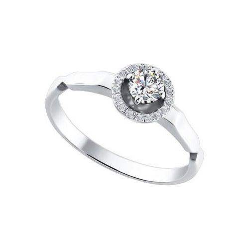 Помолвочное кольцо из белого золота с бриллиантами