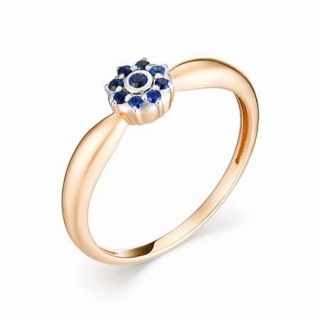 12930-102 женское золотое кольцо с сапфиром