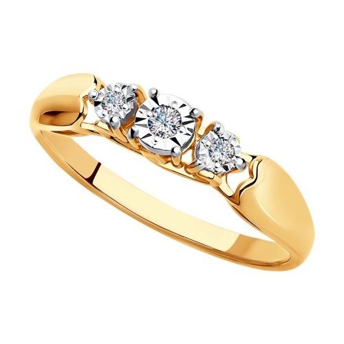 Помолвочное кольцо из жёлтого золота с бриллиантами