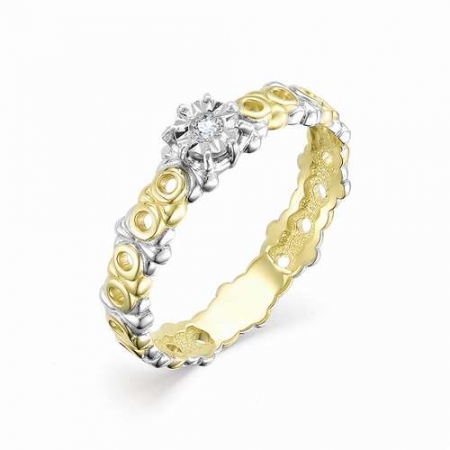 12594-300 женское кольцо из желтого золота с бриллиантом