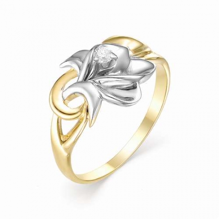 12489-300 женское кольцо из желтого золота с бриллиантом