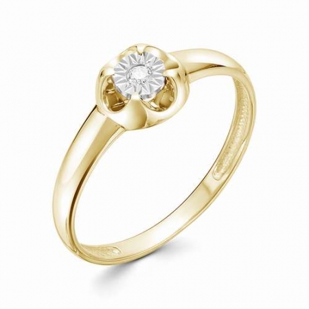 12711-300 женское кольцо из желтого золота с бриллиантом