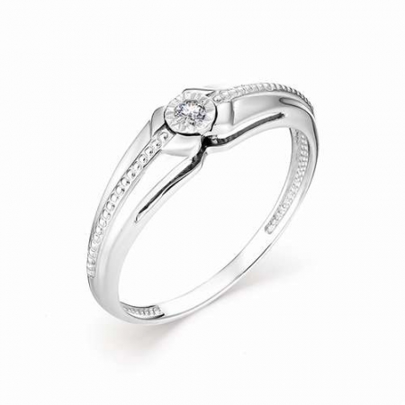 12855-200 женское кольцо из белого золота с бриллиантом