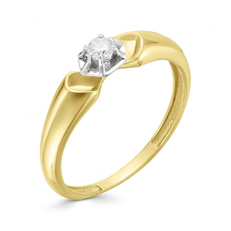 12691-300 кольцо из желтого золота с бриллиантом