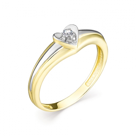 12920-300 кольцо из желтого золота с бриллиантом