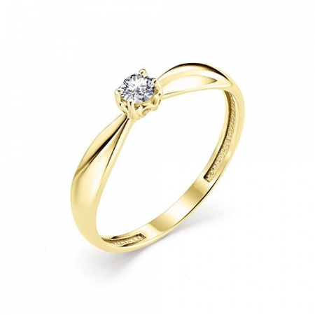 12830-300 кольцо из желтого золота с бриллиантом