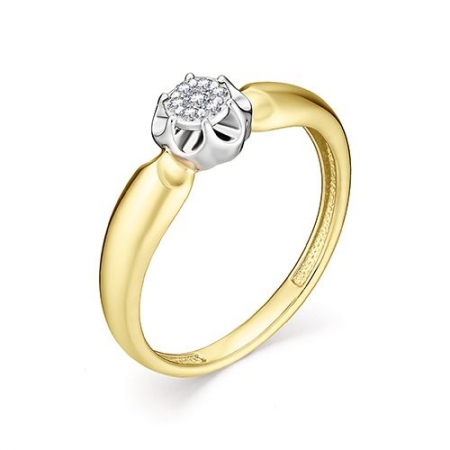 12971-300 кольцо из желтого золота с бриллиантом