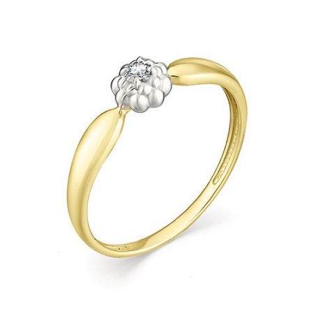 12966-300 кольцо из желтого золота с бриллиантом