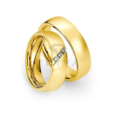 Т-28753 золотые парные обручальные кольца (ширина 6 мм.) (цена за пару)